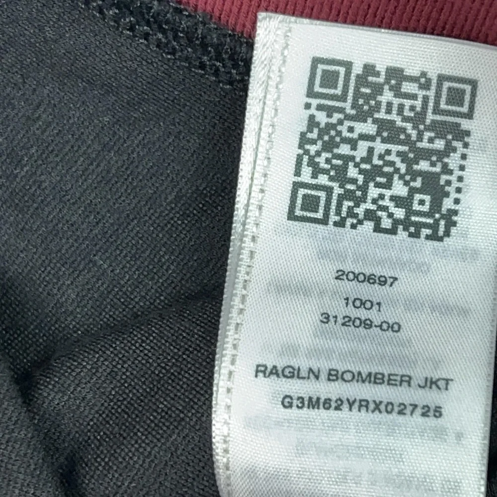 True Religion Jacket mens Small Black Red Raglan Bomber Sweatshirt Zip Graphic‎